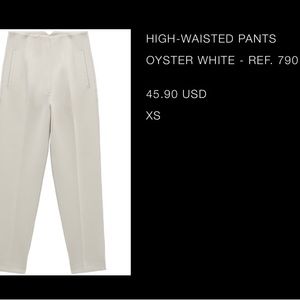 Zara high waisted pants oyster white - XS